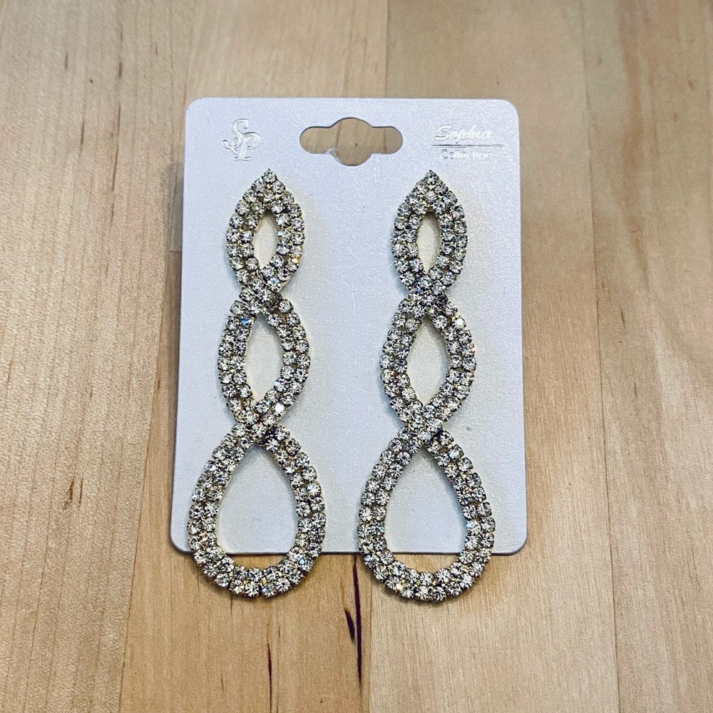 Sophia Collection Rhinestone Earrings - NEW